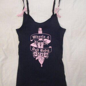 New Wheels & Dollbaby Logo Singlet Top